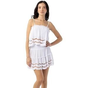 Tiare Hawaii Women's Francesca Tie Shoulder Top Sleeveless White One Size NWT